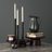 Declan Textured Matte Black Cast Metal Taper Candle Holder-468688183