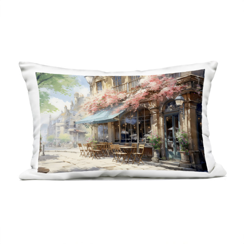 Coussin d'extérieur imprimé cerise Cherry Blossom par LSR Creative Studio