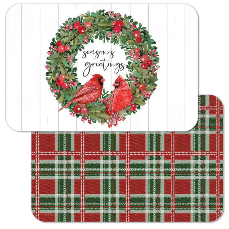 Country Christmas Reversible Rectangular Easy Care Placemats