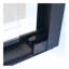 Porte de douche double coulissante, cadre en alliage d'aluminium en noir mat, verre trempé clair de 1/4 po (6 mm) d'épaisseur.