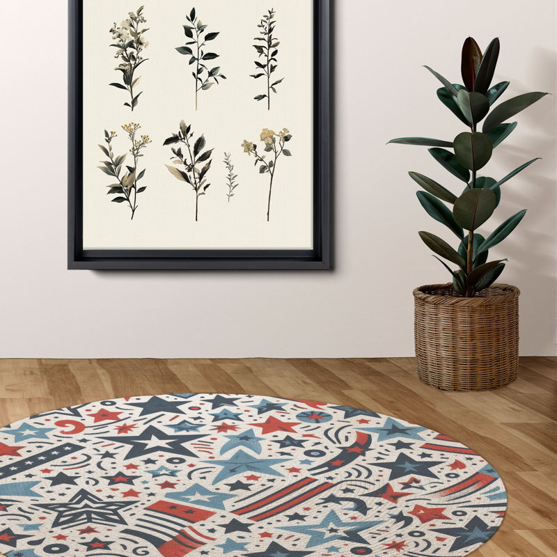 Tapis tressé Bold Stars & Flags, Rond 5 pi