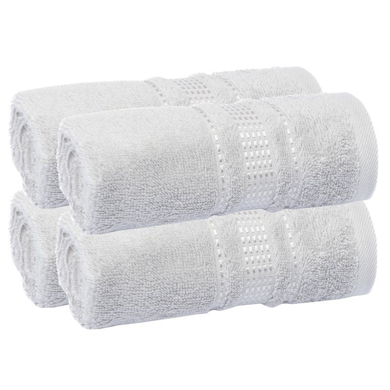 Silver Gray Turkish Cotton Fingertip Towels Set of 4
