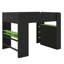 Lit superposé double avec bureau réglable en hauteur, avec garde-robe et choix d'éclairage RVB-96705721