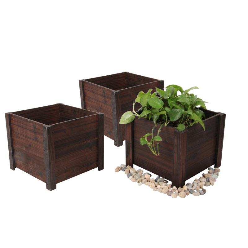 Wood Planter Box, 10" H x 12" W x 12" D