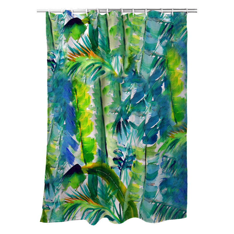 Rideau de douche simple jungle verts