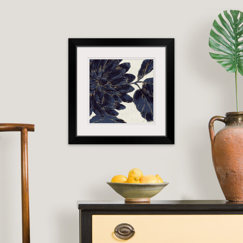 «Indigo Garden I», reproduction d'impression, H 20" x l 20" x P 1", Cadre noir