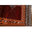 Tapis rouge en laine noué à la main de conception unique 6 pi 3 po x 8 pi 10 po New Age