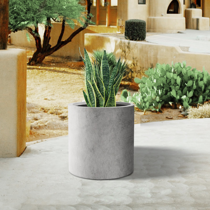 Pot à fleurs Ilfrod, H 12,5 po x l 12,5 po x P 12,5 po, Beige