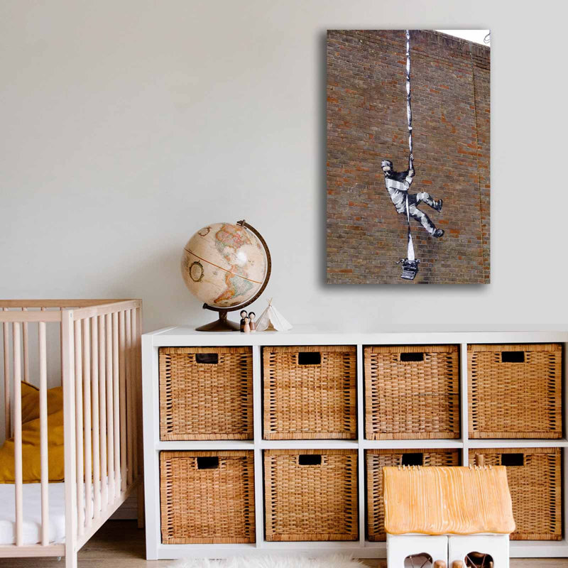 Art mural sur toile, "Climbing figure Urban Graffiti"