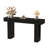 63" Narrow Rustic Sofa Table and Entryway Console in Deep Wood Grain-487469936