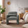 Chenille Upholstered Mordern Design Accent Armchair with Pillow