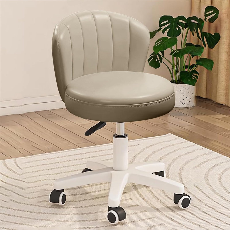 Fauteuil de bureau à roulettes ajustable en similicuir sans accoudoirs XUEGW, gris, Gris