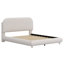 Lit plateforme tapissier avec tissu épais, structure solide et design courbé élégant-114399567-114399566