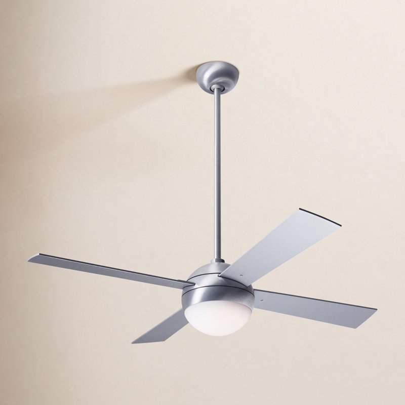 Ball 42'' Ceiling Fan with LED Lights, Fan Speed and Light Control (3-wire), Brushed Aluminum, Aluminum