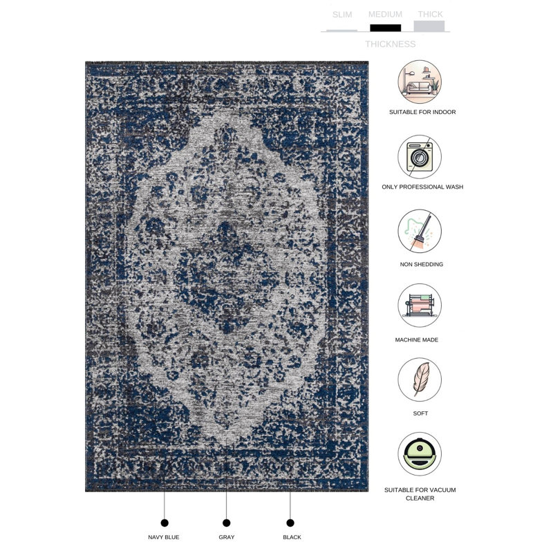 Sanzio Oriental Indoor Rug, Rectangle 5' x 7'7"