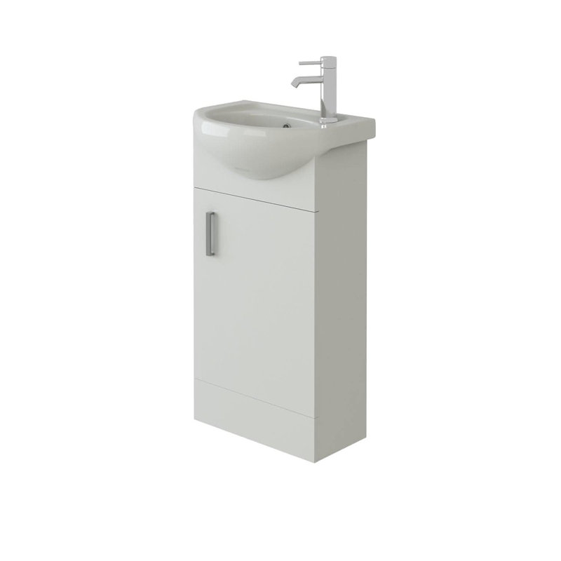 VeeBath Petite 420mm Unit and basin - Anthracite Gloss
