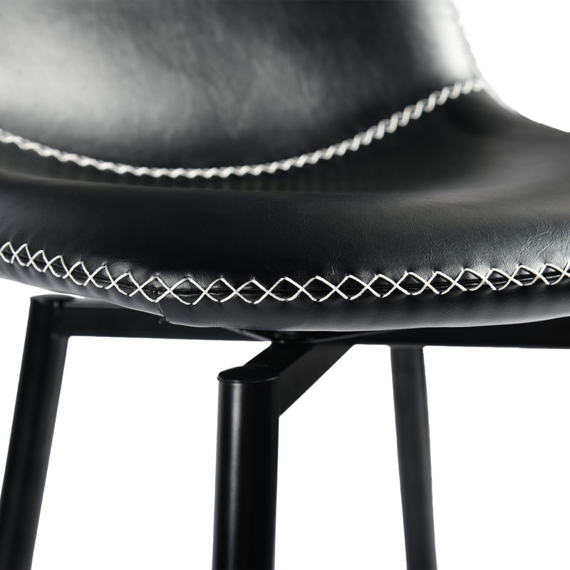 Swivel Upholstered Counter Stool with Metal Frame