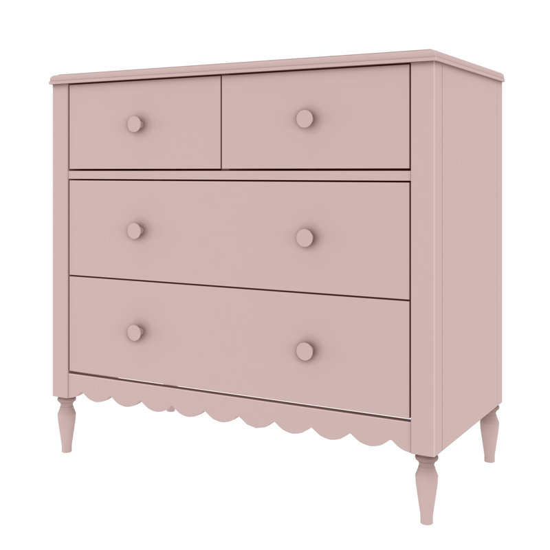 Commode Dolly à 4 tiroirs, rose fleuri, Rose fleuri
