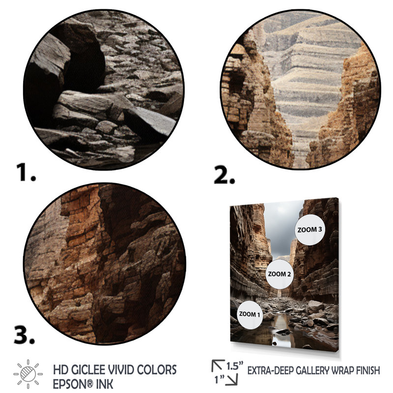 Beisel Canyon Eroded Beauty I sur impression sur toile, H 44 po x l 34 po x P 1,5 po, Cadre flottant noir