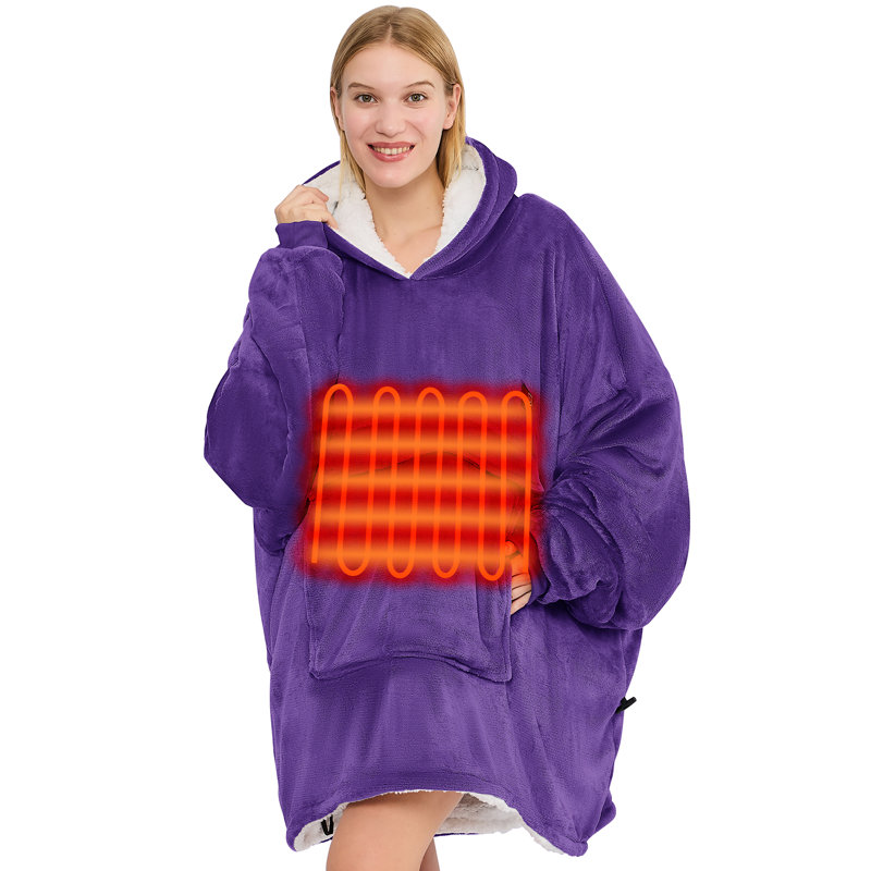 Surdimensionné en sherpa chauffant pour adultes, Purple