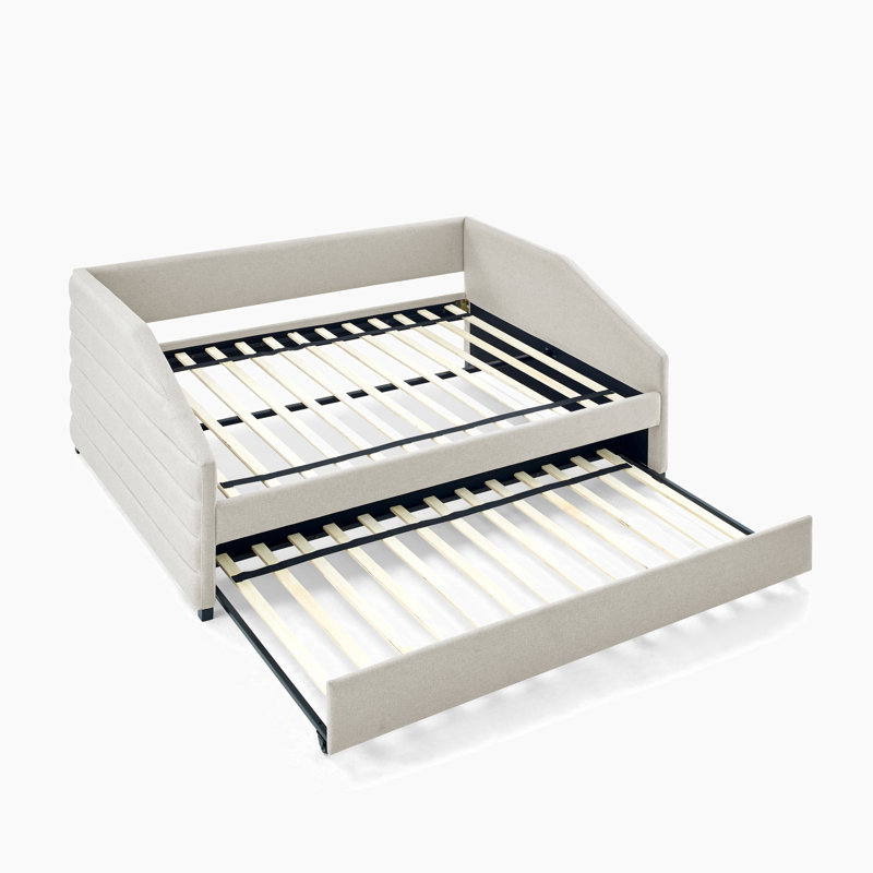 Lit de jour rembourré capitonné Armie, Simple, Beige 1