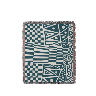 Cocodili Abstract Pirnt Cotton Throw Blanket