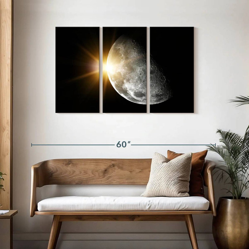 Soleil Oberle derrière la lune, H 28 po x l 45 po
