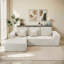 Canapé 2 pièces désossé gris désossé sans assemblage, canapé modulaire en forme de nuage avec coussins, canapé modulaire à assise profonde pour le salon, orienté à droite-122936378-122936379