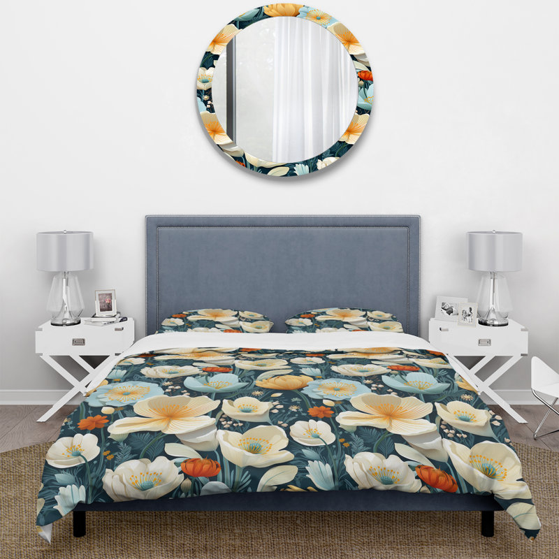 Ensemble de housse de couette Beige Natures, Housse de couette pour très grand lit et 2 très