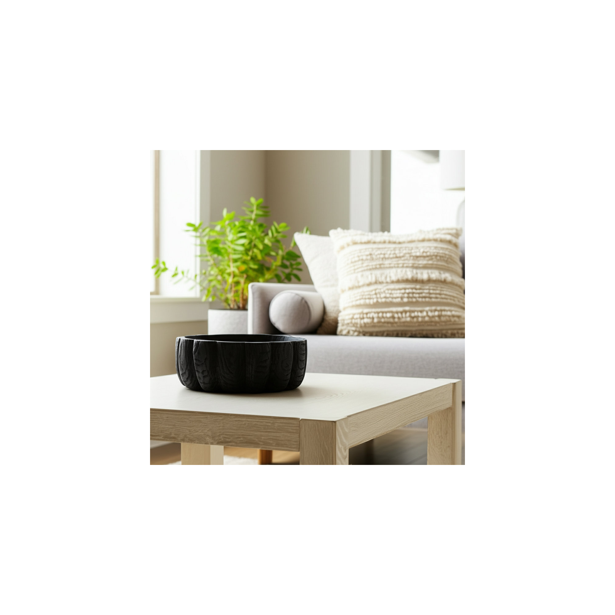 Sagebrook Home Tramore Carved Elemental Bowl  Ideal for Stylish Home Decor Enthusiasts, Perfect for Modern and Classic Interiors, Exquisite Centerpiece Bowl