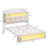Upholstered Platform Bed Frame With Led Light, Storage Headboard And Footboard, No Box Spring Needed, White-982940156