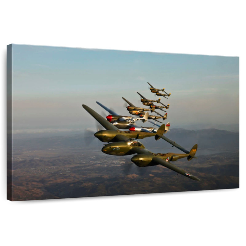 Mehar Lockheed P-38 Lightning Aircraft, 30'' H x 45'' W