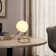 1-Light Small Table Lamp For Bedroom Bronze Metal Bedside Lamp White Lamp Plug In Globe Table Lamp