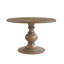 Table de salle à manger ronde en bois manufacturé brun pour 4 personnes, base piédestal, style décontracté