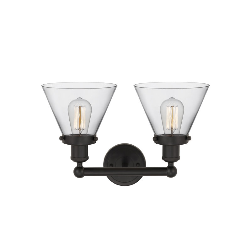Éclairage pour meuble-lavabo à 2 lumières Artella, Transparent, Bronze huilé
