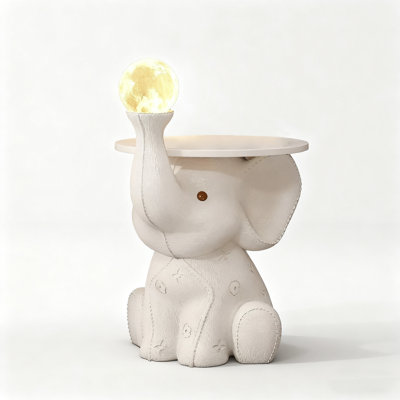 Creative Cartoon Resin Baby Elephant With Tray Floor Lamp Decoration
