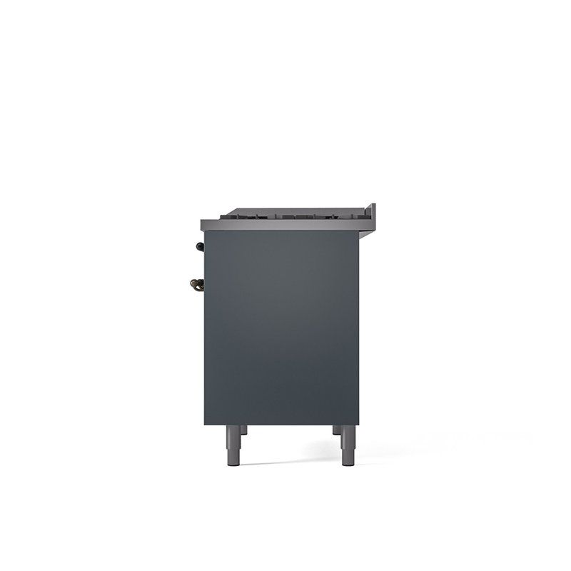ILVE Nostalgie II 40 in Dual Fuel Range, Liquid Propane, Blue Gray/Bronze