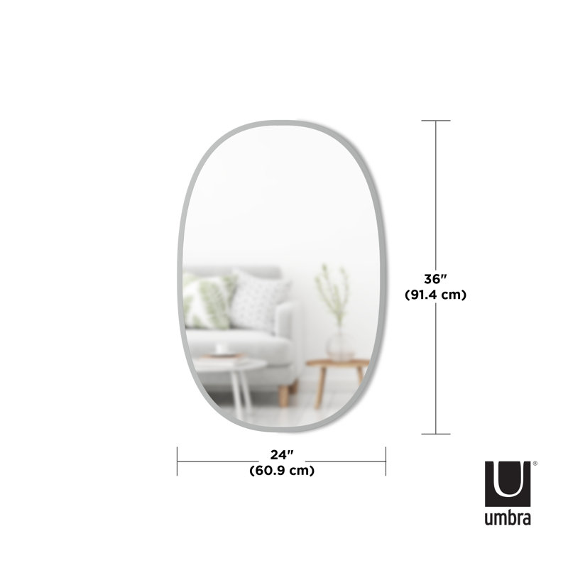 Umbra Hub Oval Wall Mirror, Grey