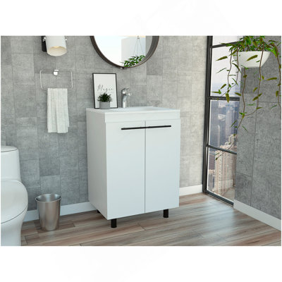 Armoire de meuble-lavabo autoportante 60 "avec division Selma