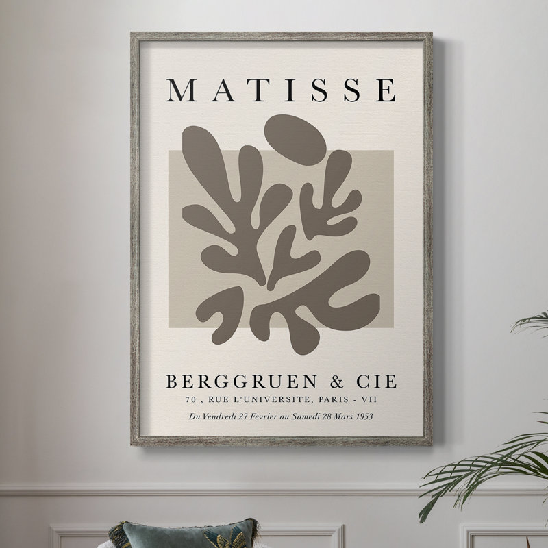 Matisse CC XXV III, reproduction encadrée - bois massif, H 21 po x l 17 po, Argent rétro