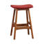 Ensemble de 2 tabourets en bois massif avec siège Mid-Century-856390871