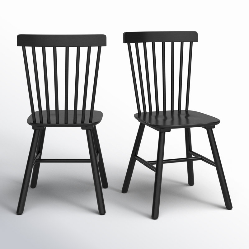 Chesley 17.13'' H Solid Wood Side Chair, Black