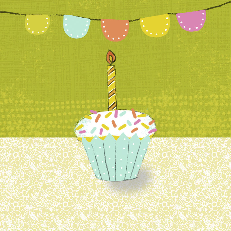 Retro Birthday III by Chariklia Zarris - Wrapped Canvas Painting, 91cm H x 91cm W