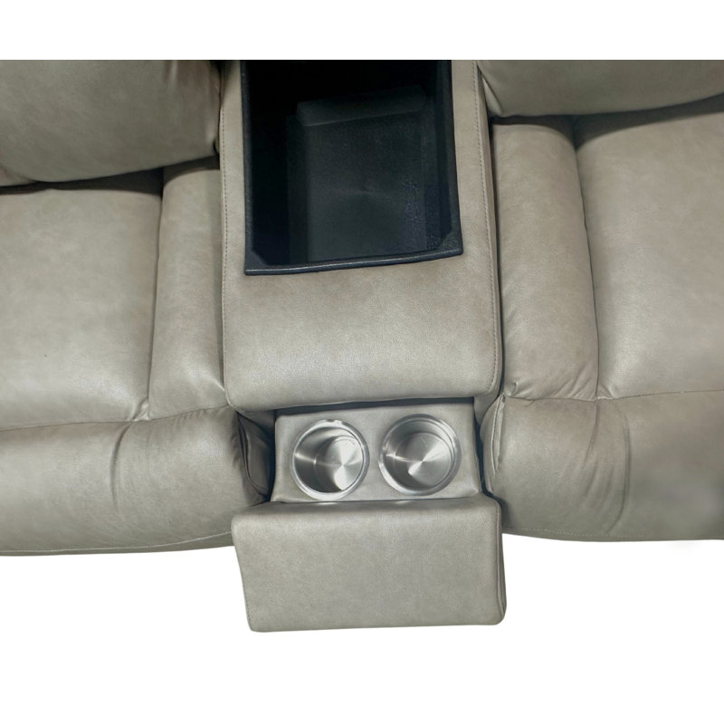 Winchester Dual Power Console Loveseat W/hidden Cupholders, Wireless Charging Tray & Next Level