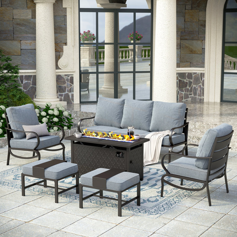 Tapasi Outdoor Patio Conversation Furniture Set, Gray, Yes