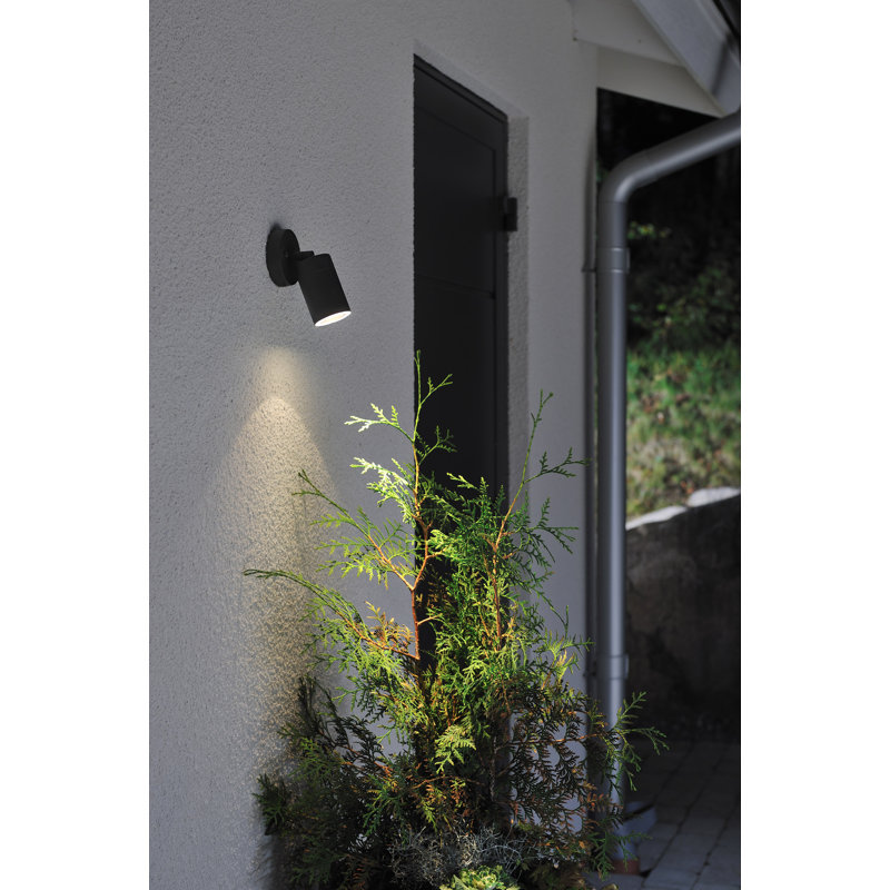 Modena Outdoor Armed Sconce, 10.5cm H x 9cm W x 8cm D, Aluminium in black