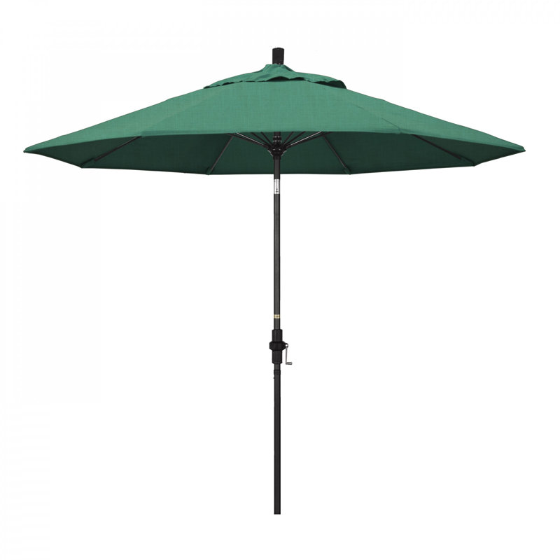 Parasol de marché Sunbrella® 9 pi Roverta, Spectre aztèque Sunbrella® Plainweave, Noir
