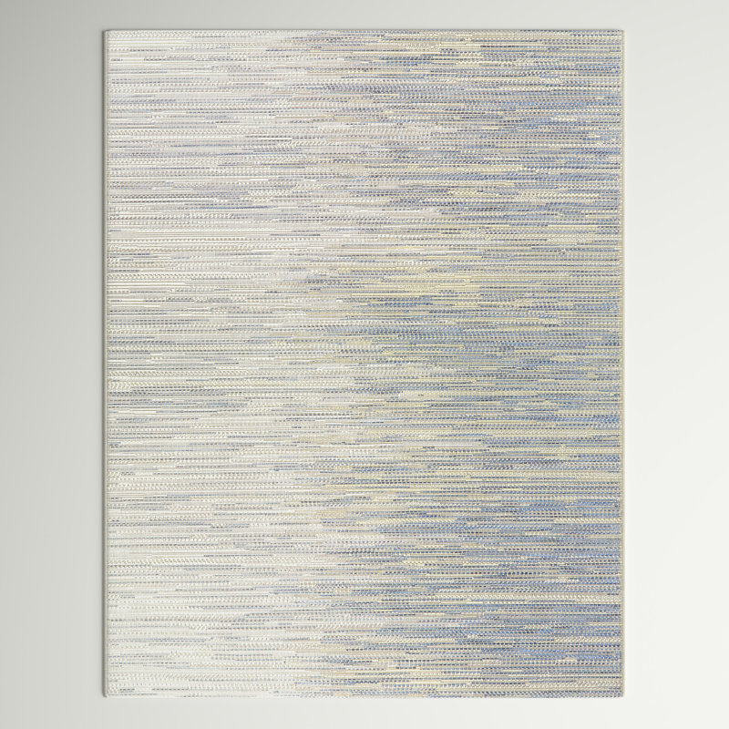 Tapis d'intérieur / extérieur bleu / beige Flloyd, Rectangle 7 pi 10 po x 10 pi