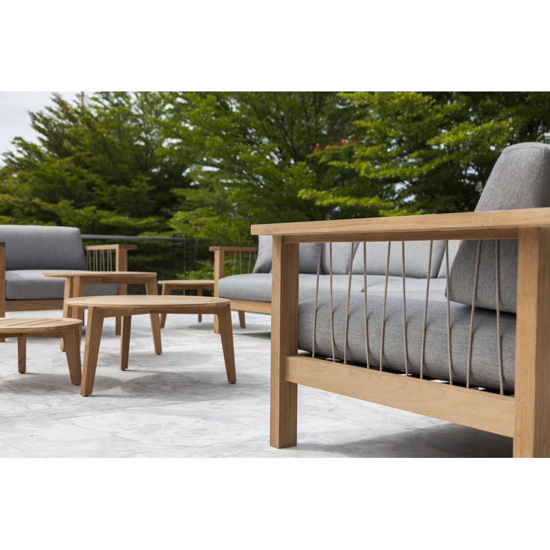 Attol Outdoor Round Teak Coffee Table, 20.56" W x 20.56" L x  10.25" H