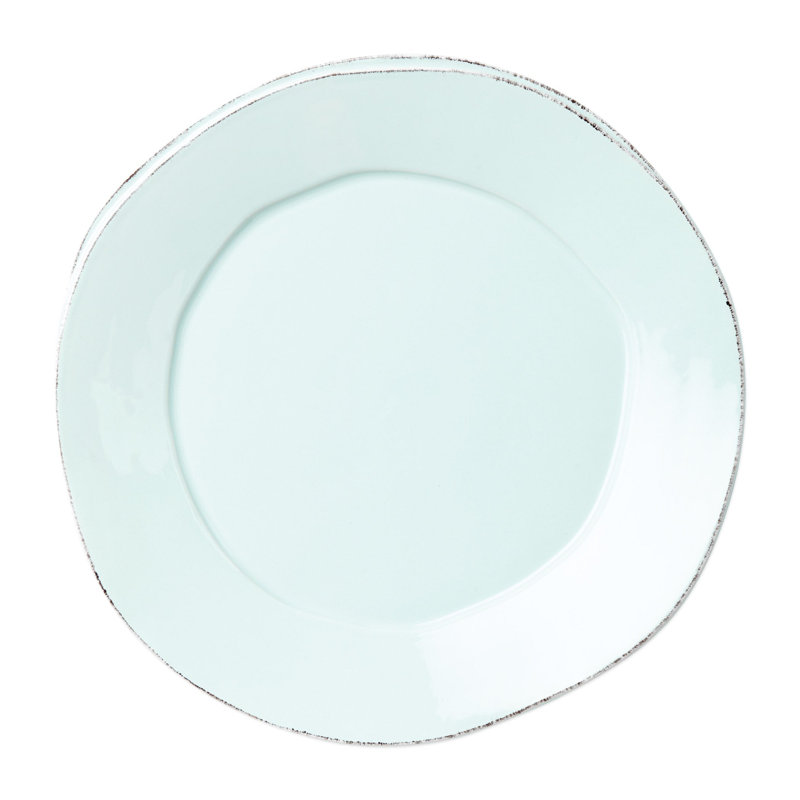 Lastra Handmade Stoneware Dinner Plate, Aqua